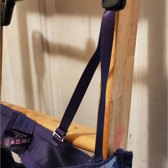 Black Fushia blue lace accent bra - Picture 7 of 7